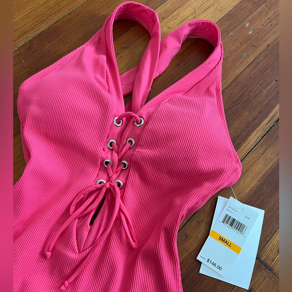 NWT Hot Pink Adjustable One-piece Swimsuit - Picture 4 of 6